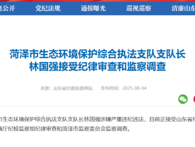 涉嫌严重违纪违法，支队长林国强被查