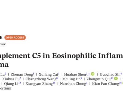 钟南山/张清玲教授牵头C-BIOPRED研究重要发现在《Allergy》发表